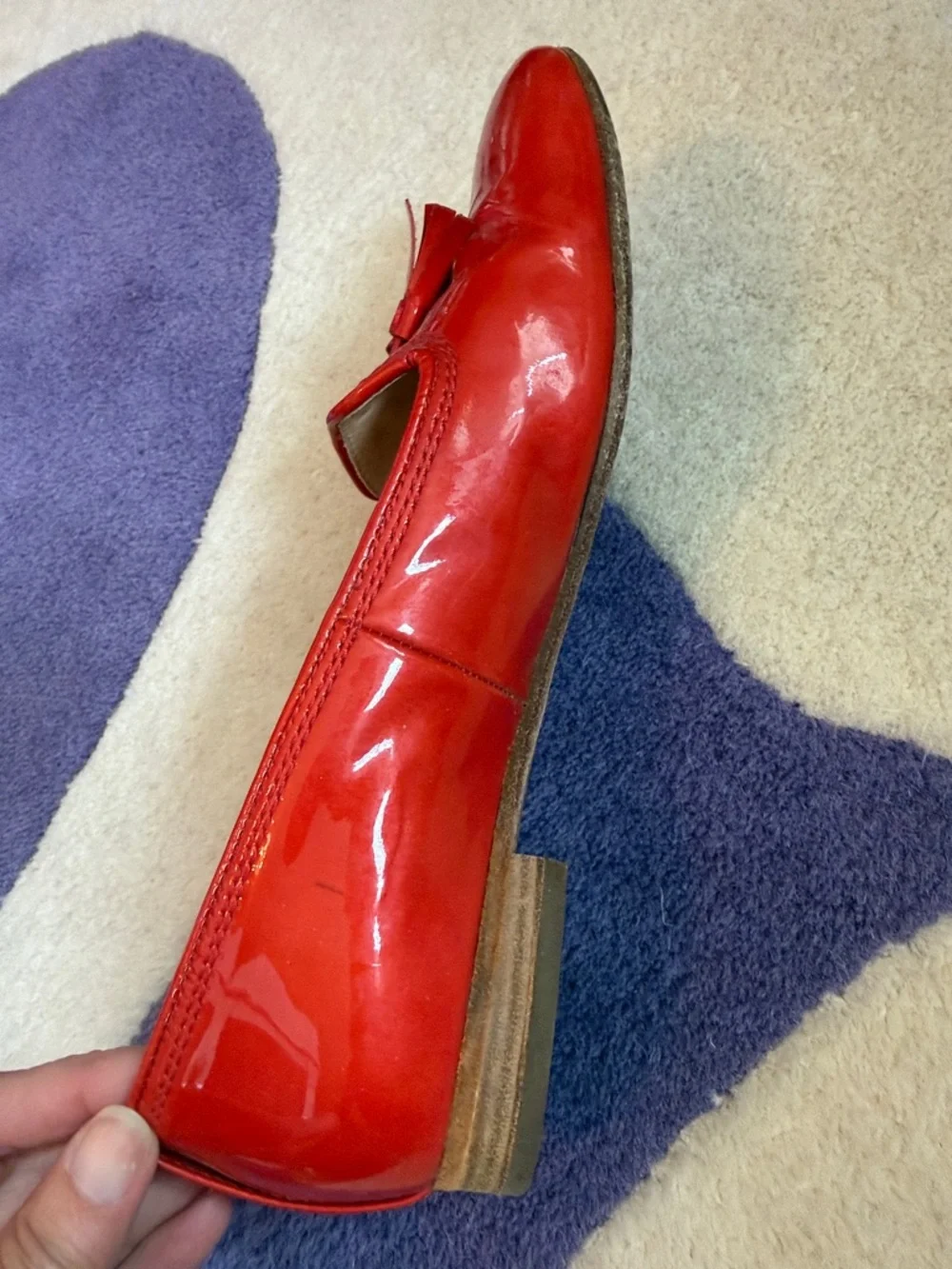 Paul Green Glossy‎ Orange Patent Tassel Loafers